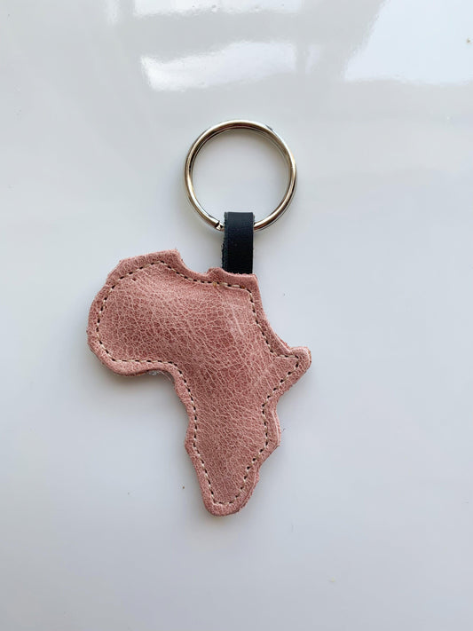 Rusty Pink Africa Leather Keyring - Brielle Collective