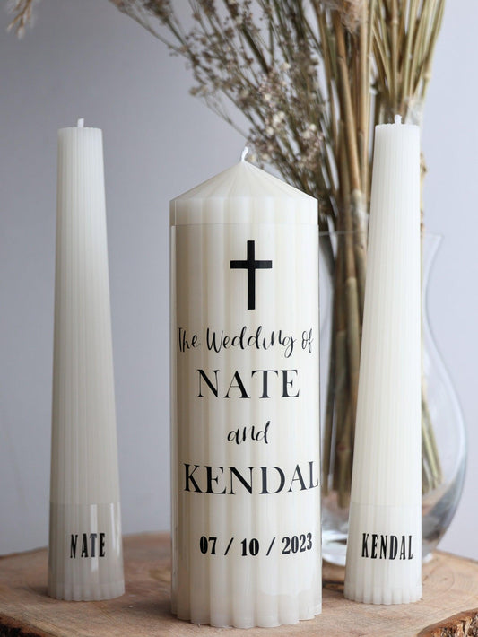 Unity Candle Set With Personalized Message - Brielle Collective