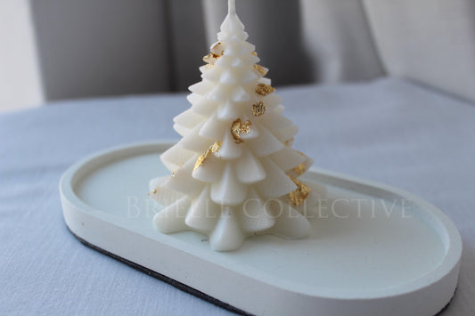 Gold Leaf Classic Christmas Tree Candle - Brielle Collective