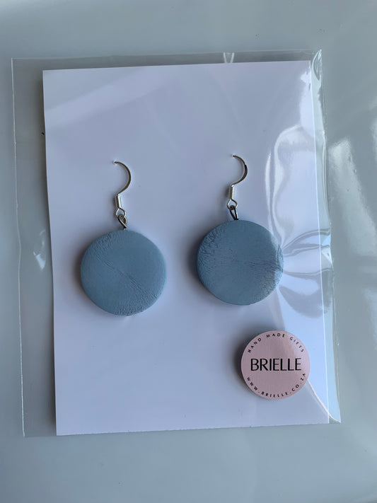 Blue Wooden Circular Earring set - Brielle Collective